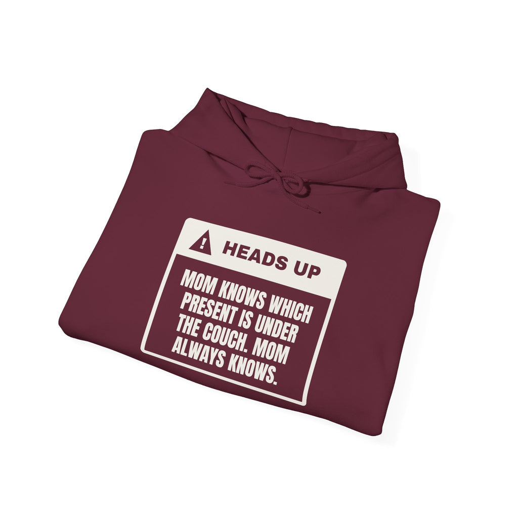 Funny Christmas Mom Hoodie Mom Knows What's Under The Couch