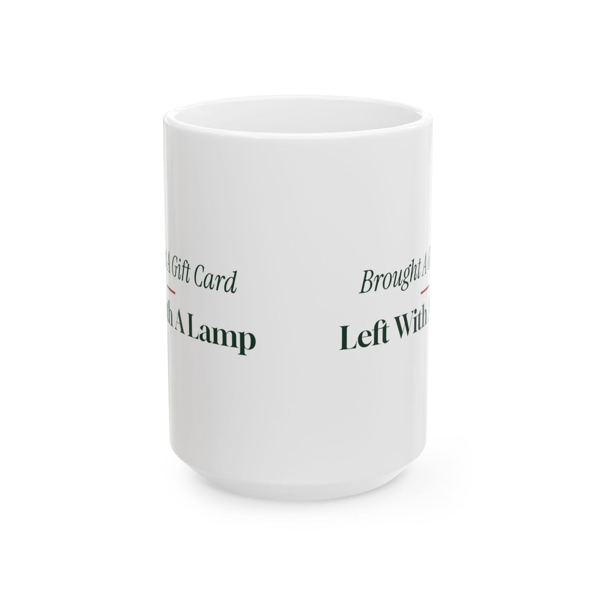 Funny White Elephant Coffee Mug Brought A Gift Card Left With A Lamp