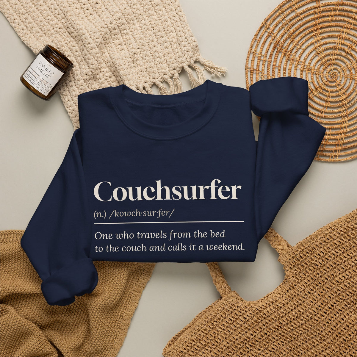 Funny Lazy Weekend Sweatshirt Couchsurfer Definition