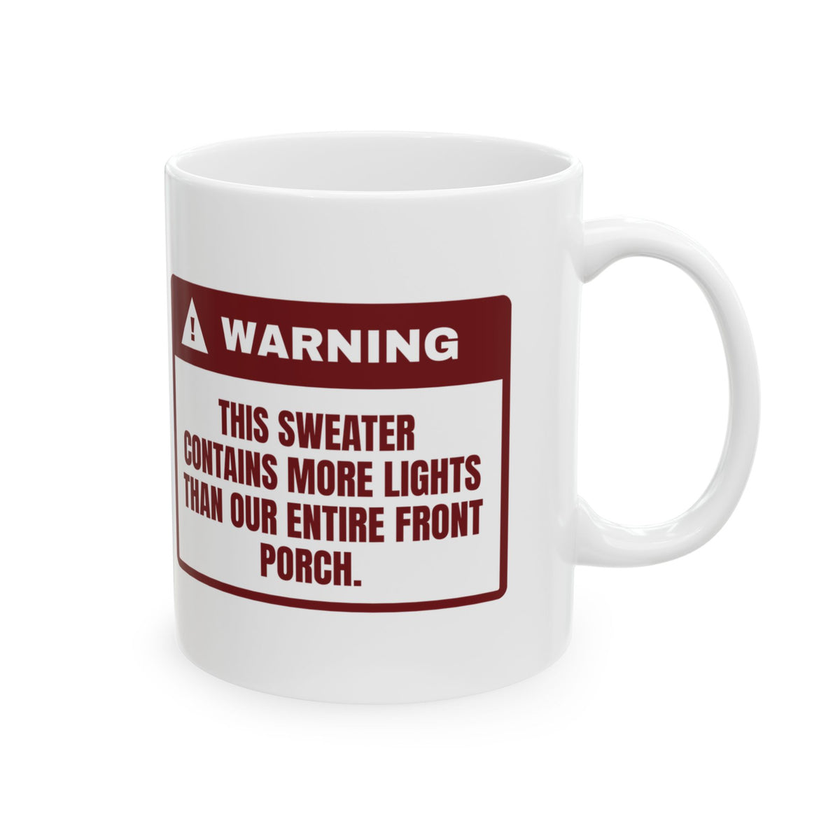 Funny Christmas Coffee Mug Sweater Has More Lights Than Our Front Porch
