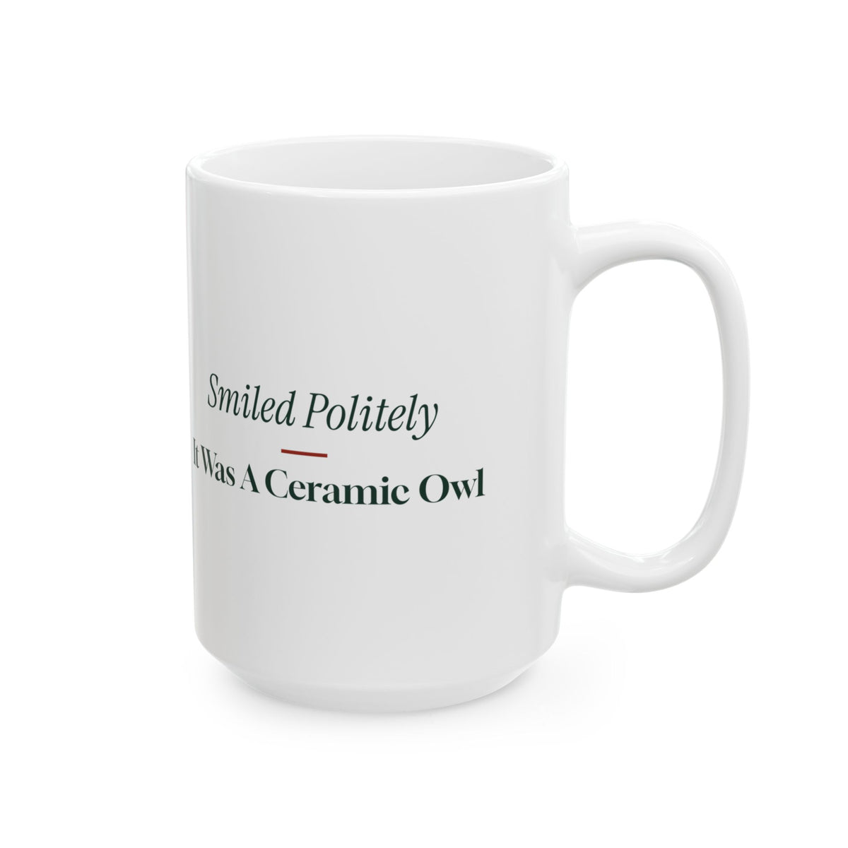 Funny White Elephant Coffee Mug Smiled Politely It Was A Ceramic Owl