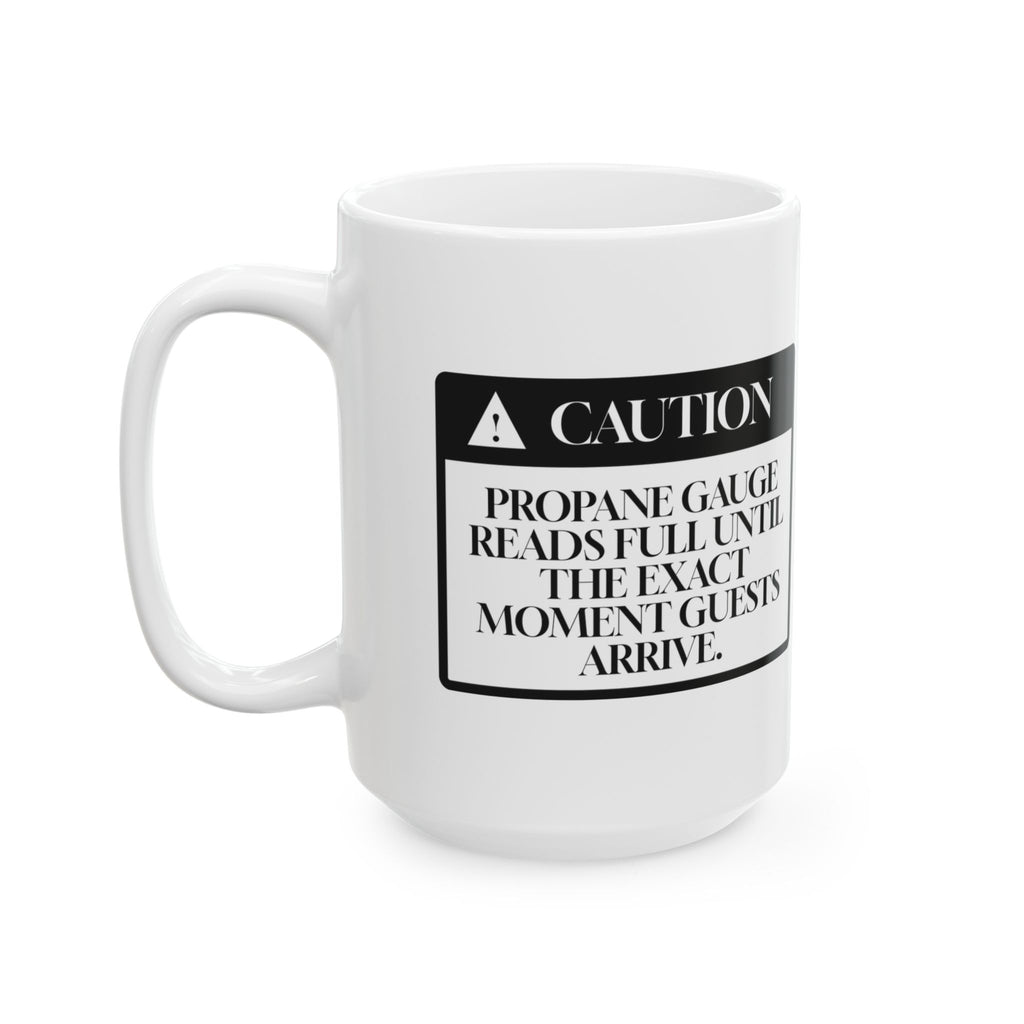 Funny Grill Dad Coffee Mug Propane Gauge Lies For Dad