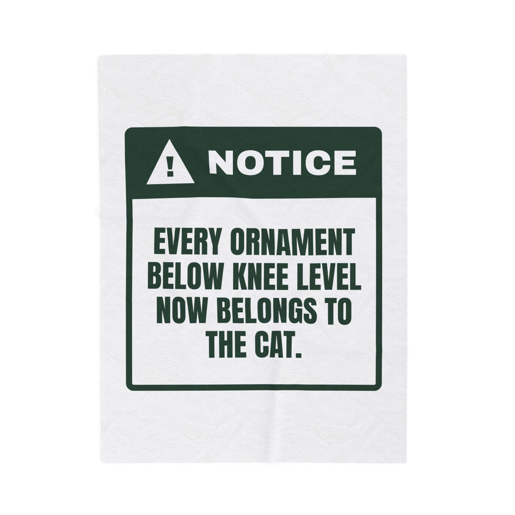 Funny Cat Christmas Throw Blanket Ornaments Below Knee Level Notice