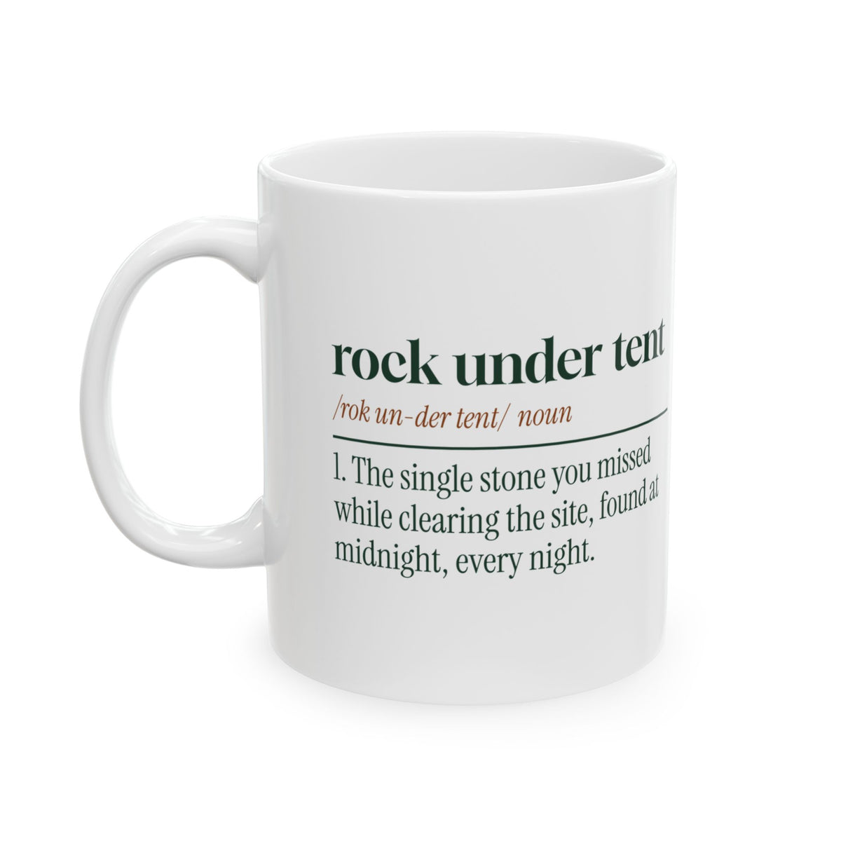 Funny Camping Coffee Mug Rock Under Tent Dictionary For Tent Campers