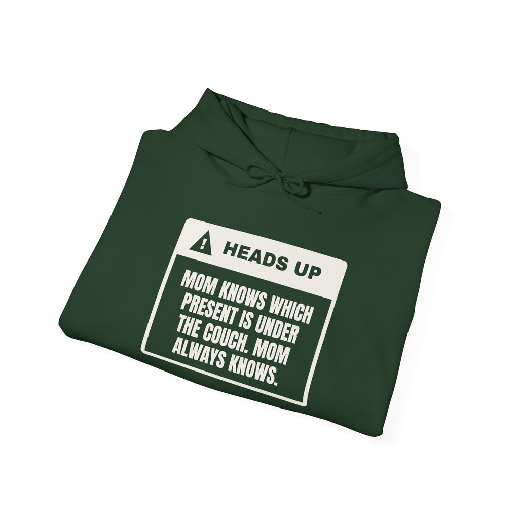 Funny Christmas Mom Hoodie Mom Knows What's Under The Couch