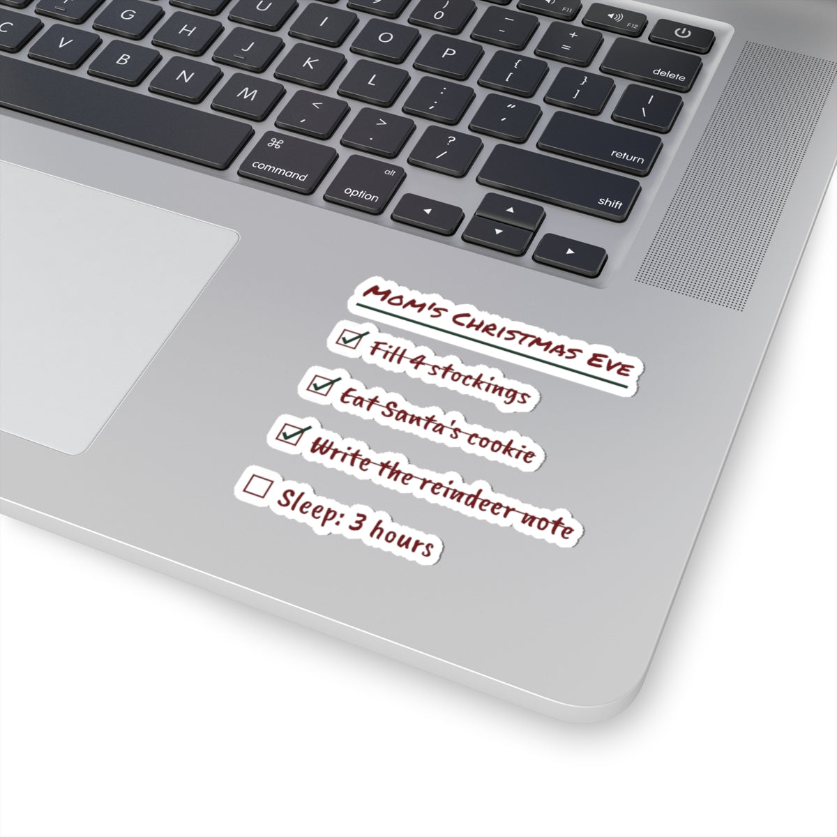 Funny Christmas Mom Sticker Mom's Christmas Eve Checklist