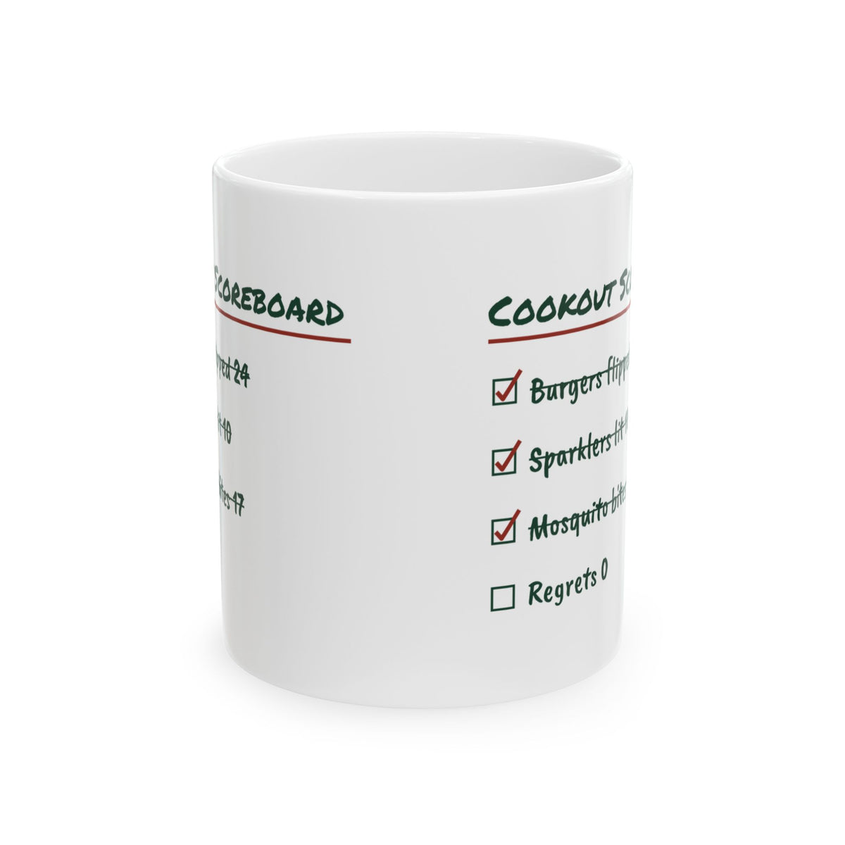 Funny Cookout Scoreboard Coffee Mug Checklist For BBQ Lovers