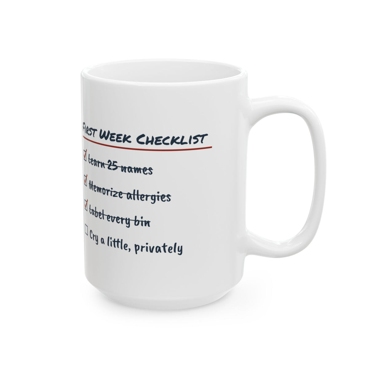 Funny Teacher Checklist Coffee Mug Cry A Little Privately For Teachers