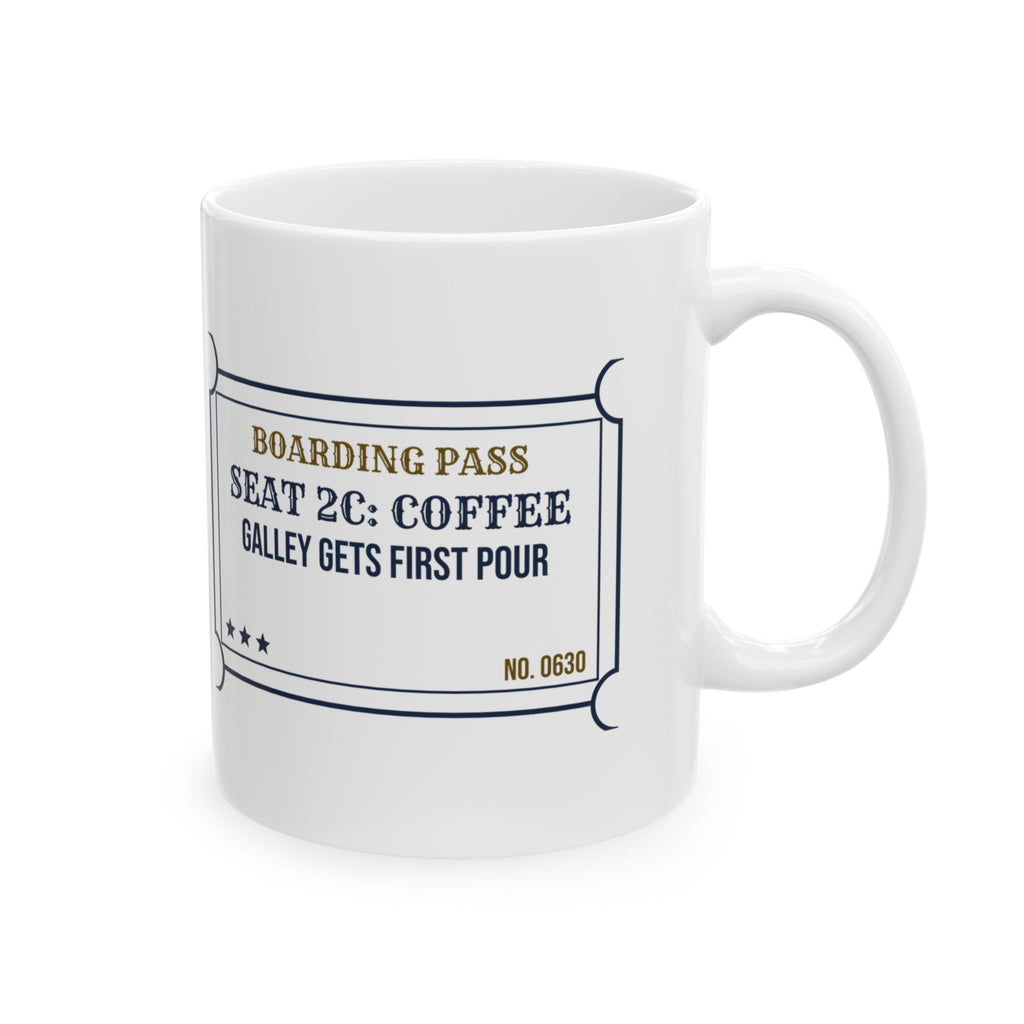 Flight Attendant Coffee Mug Boarding Pass Galley Gets First Pour