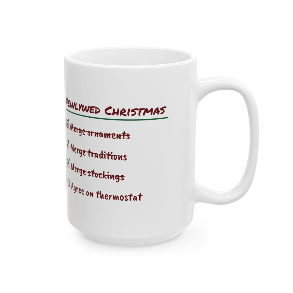 Funny Newlywed Christmas Coffee Mug Merged Everything Checklist