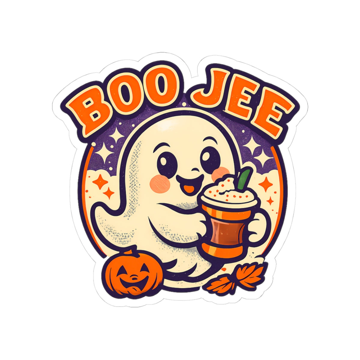 Boo Jee Funny Ghost Pumpkin Spice Sticker