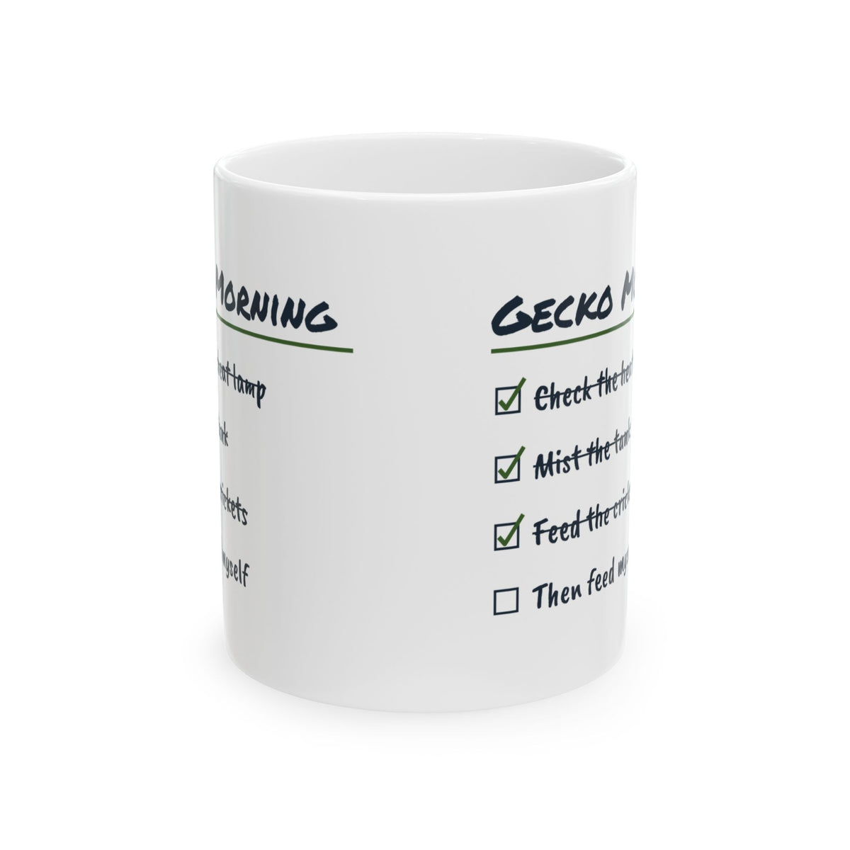 Funny Reptile Coffee Mug Gecko Morning Checklist For Reptile Owners