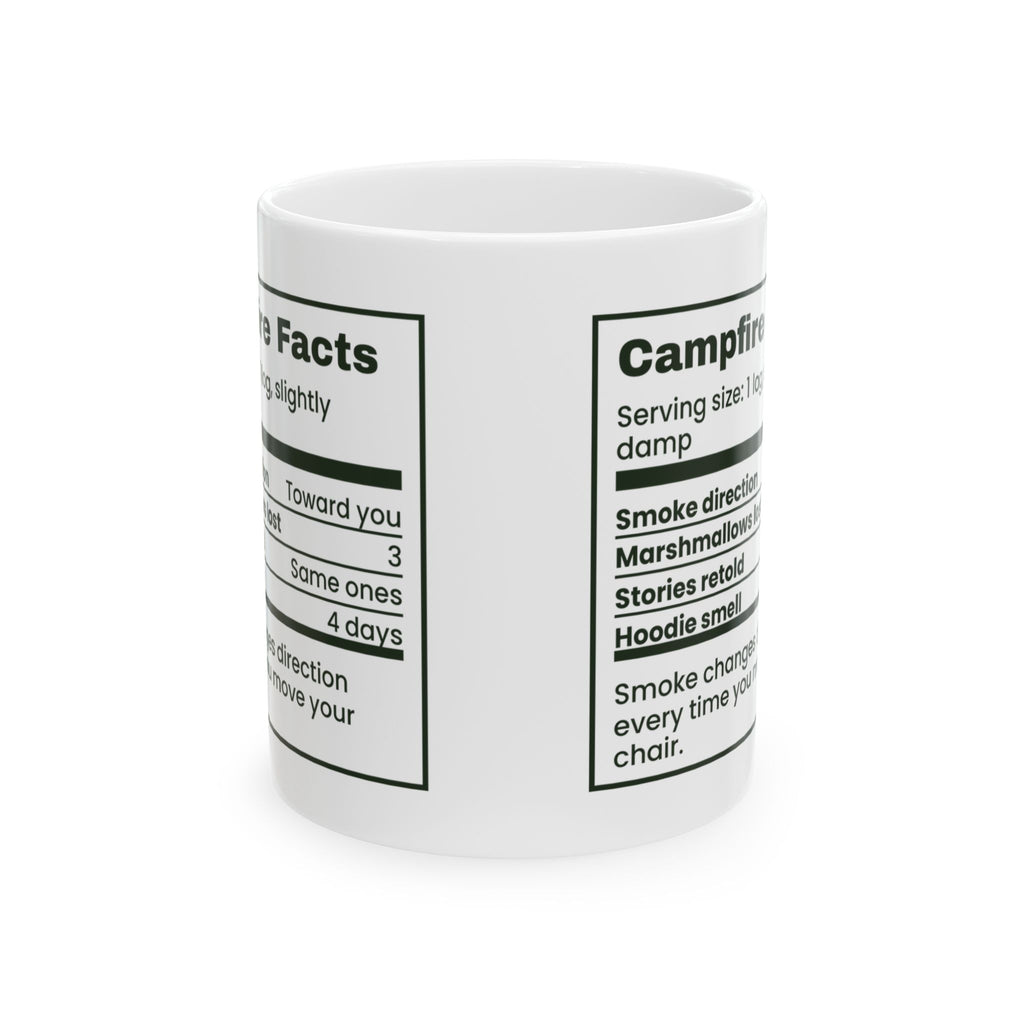 Campfire Coffee Mug The Smoke Follows Me Around Funny Camping Label