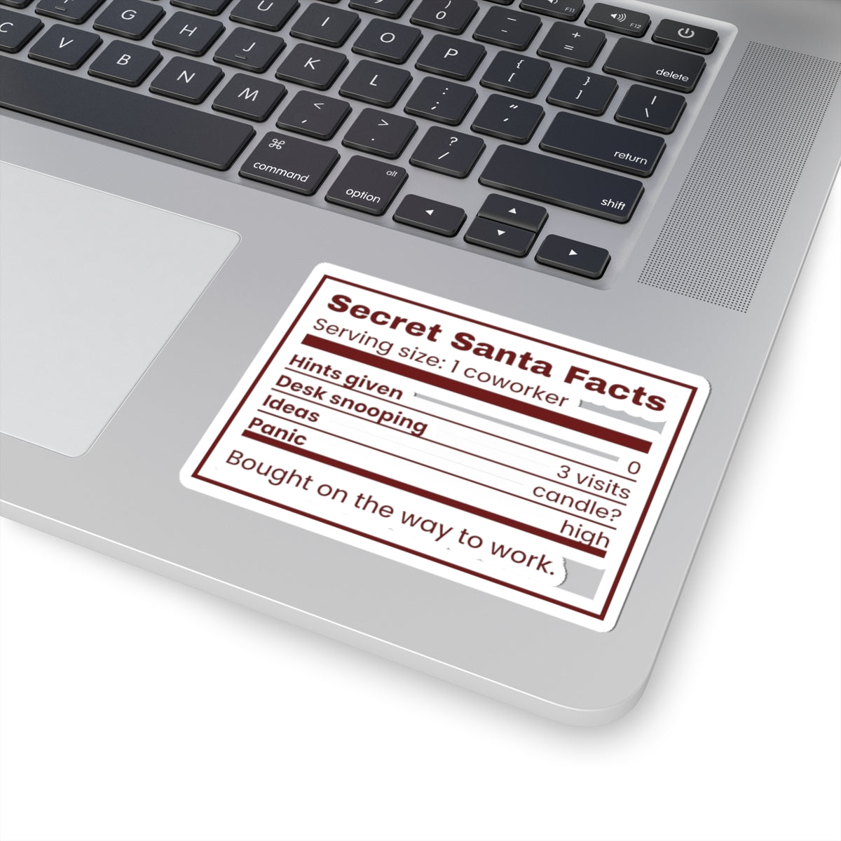 Funny Christmas Coworker Sticker Secret Santa Facts Label