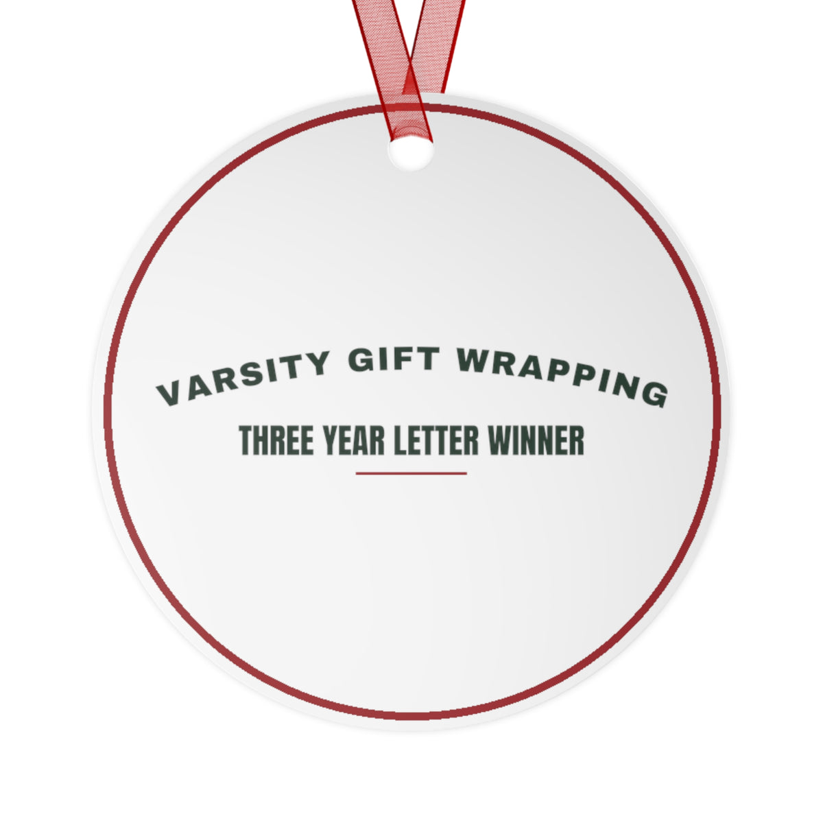Funny Christmas Ornament Varsity Gift Wrapping Letter Winner