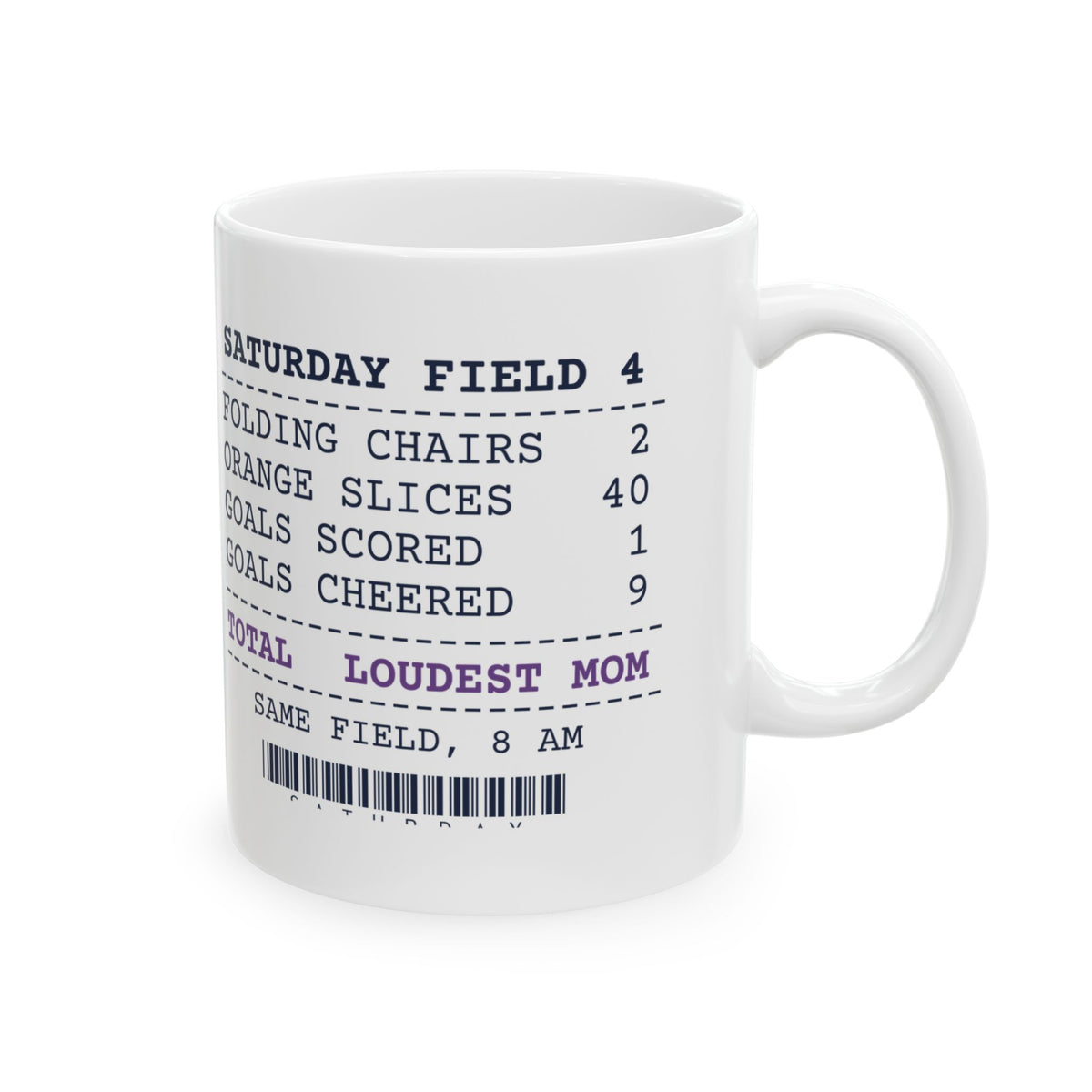 Funny Soccer Mom Coffee Mug Saturday Field 4 Receipt