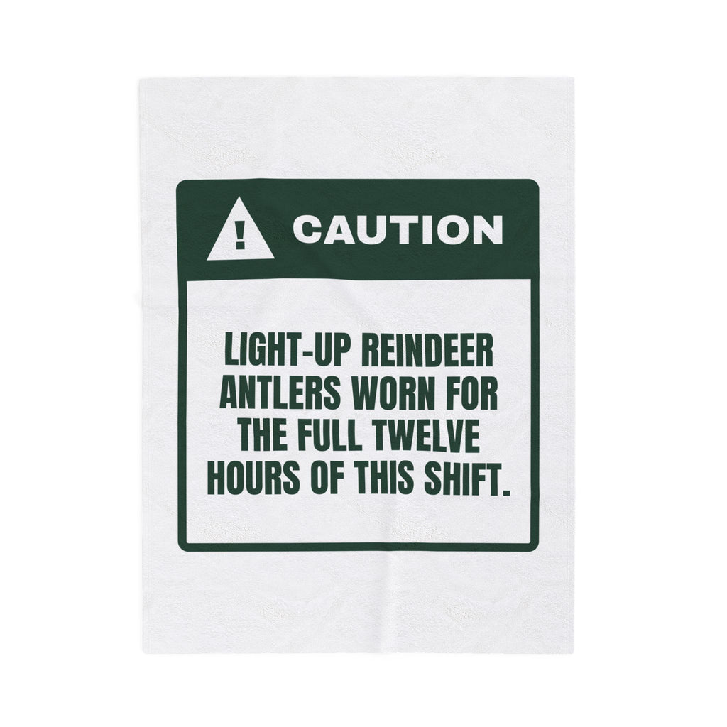 Funny Christmas Nurse Throw Blanket Light-Up Antlers Twelve Hour Shift