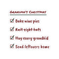 Funny Christmas Grandma Sticker Grandma's Christmas Checklist