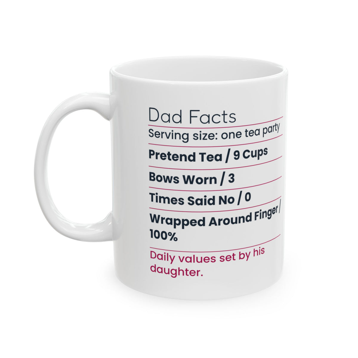 Funny Dad Of Daughters Coffee Mug Dad Facts Label For Fathers