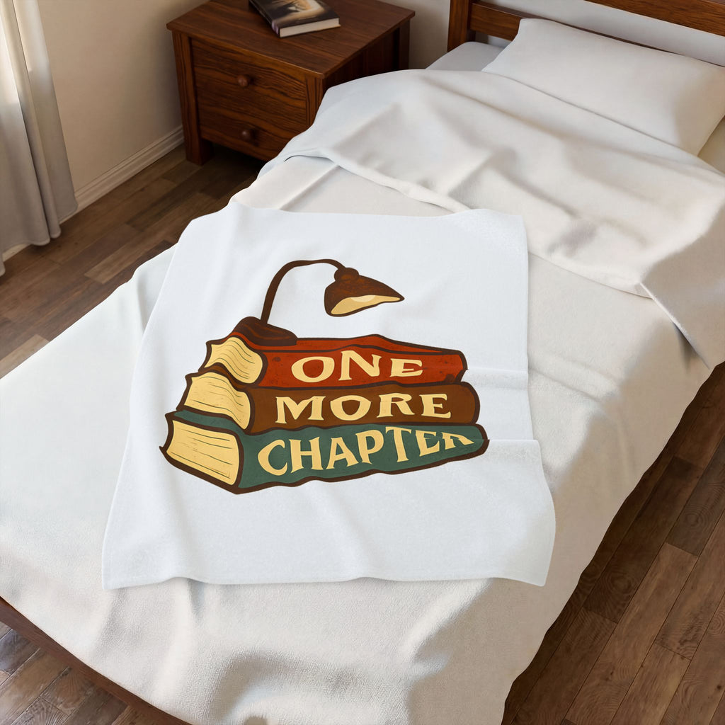 One More Chapter Funny Book Lover Reading Throw Blanket