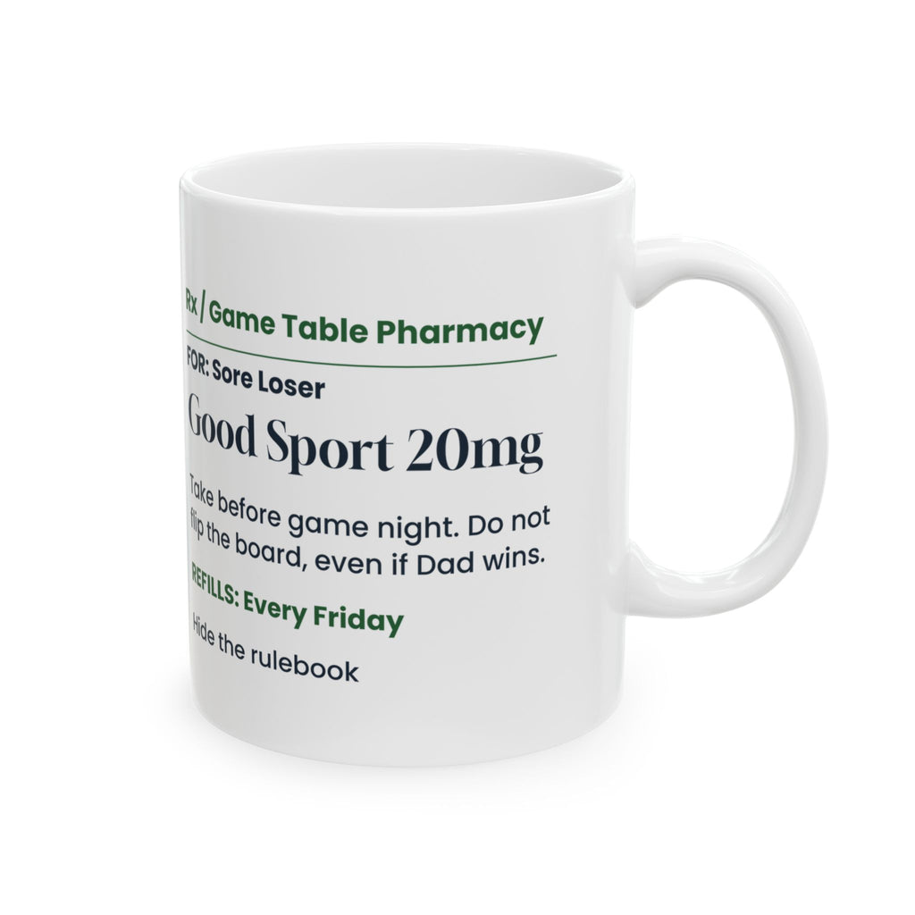 Funny Board Game Coffee Mug Good Sport Prescription For Game Night