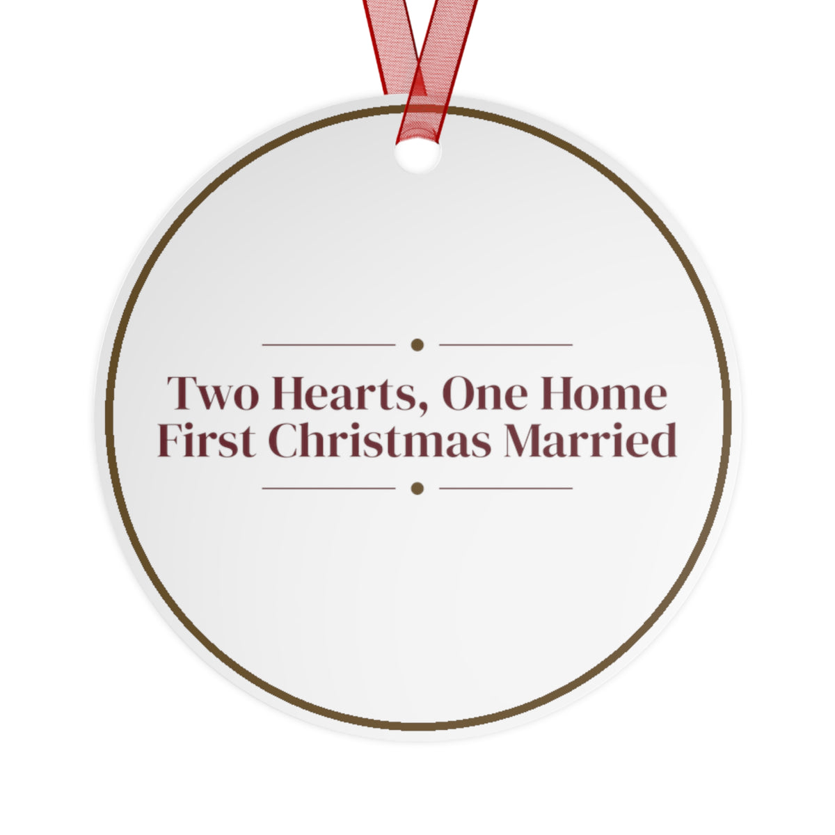 Christmas Ornament Two Hearts One Home First Christmas Married