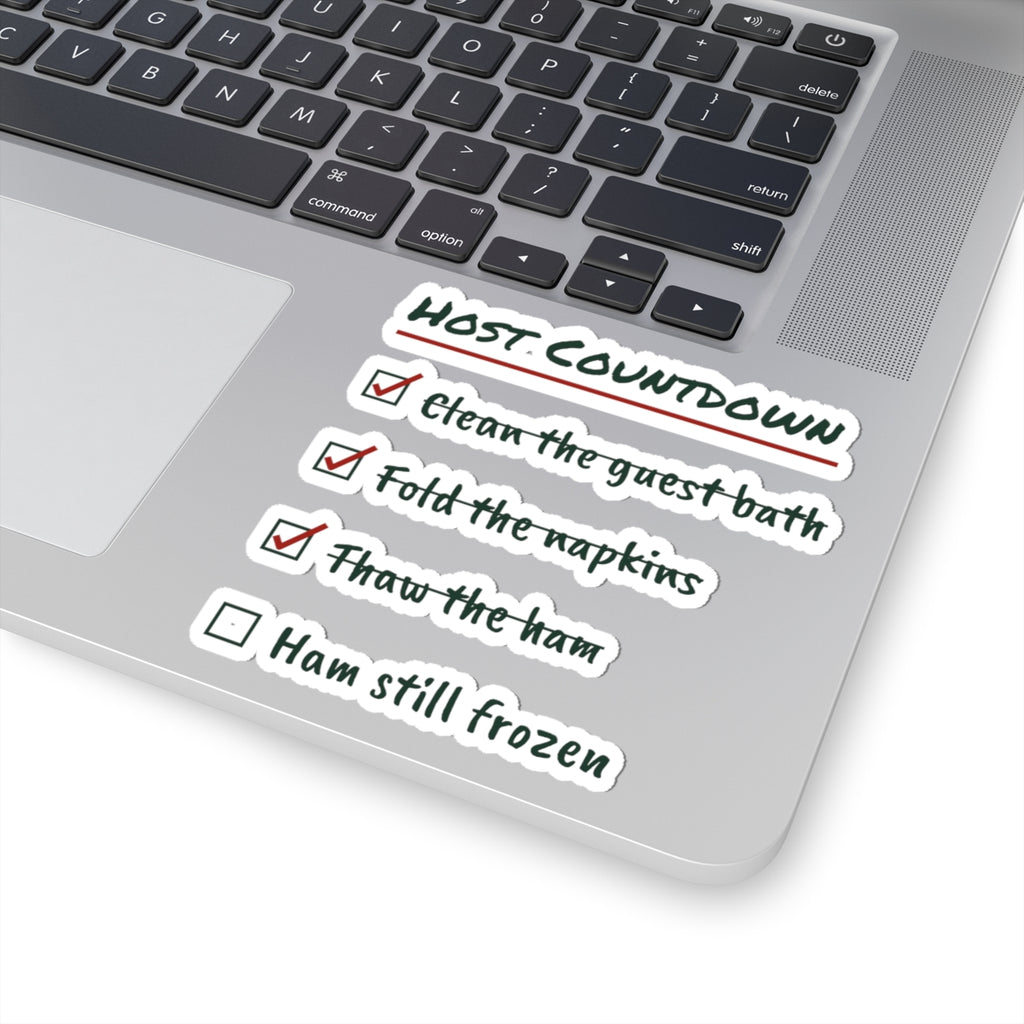 Funny Christmas Hosting Sticker Host Countdown Ham Still Frozen