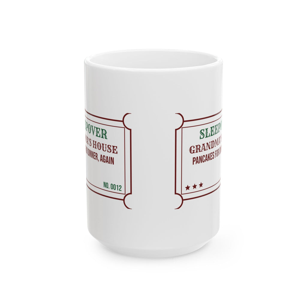 Christmas Coffee Mug Sleepover At Grandma's Pancakes For Dinner