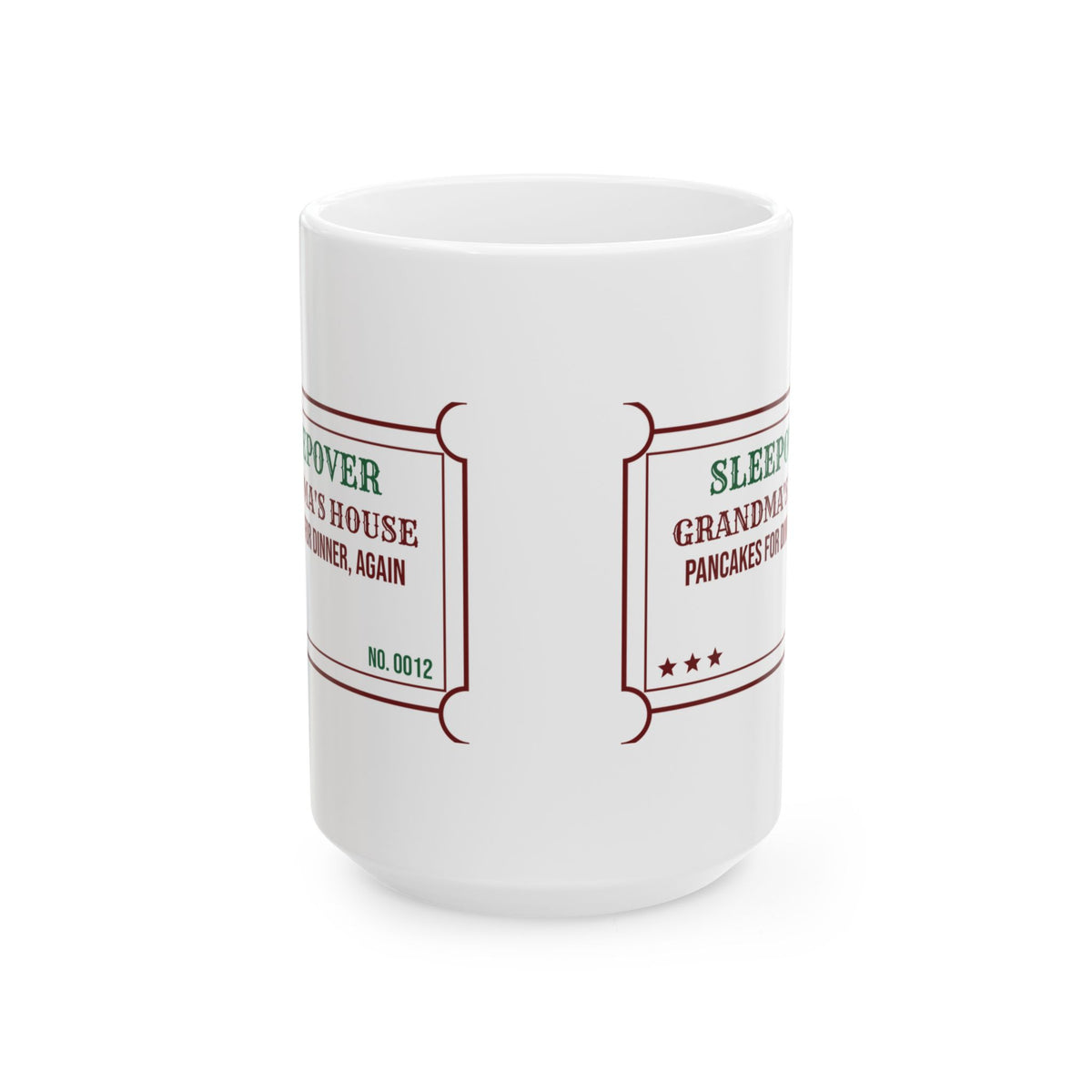 Christmas Coffee Mug Sleepover At Grandma's Pancakes For Dinner