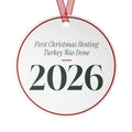 Funny Christmas Ornament First Christmas Hosting Turkey Was Done 2026