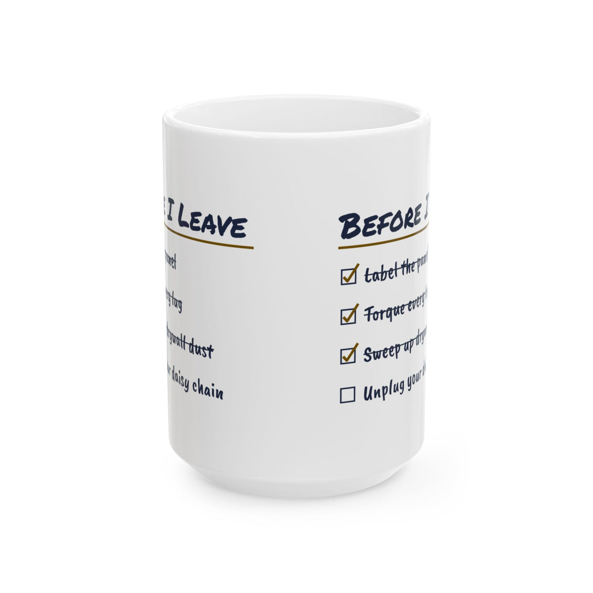 Funny Electrician Coffee Mug Before I Leave Checklist For Electricians