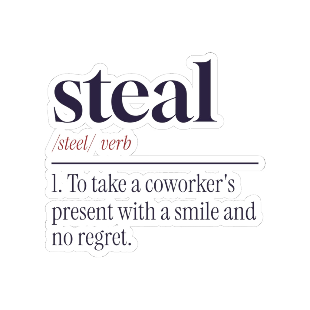 Funny White Elephant Sticker Steal Dictionary Definition