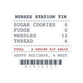Funny Christmas Nurse Sticker Opened The Cookie Tin Found A Sewing Kit
