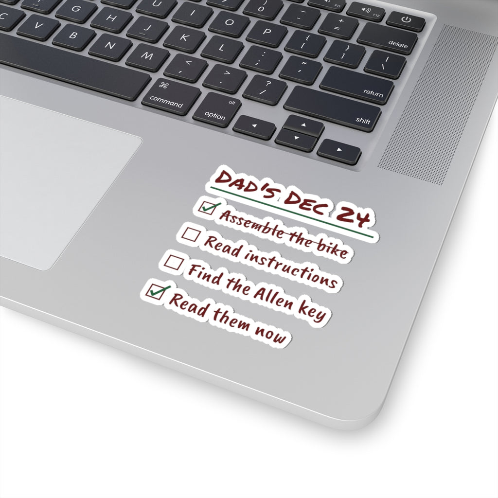 Funny Christmas Dad Sticker Read The Instructions Eventually