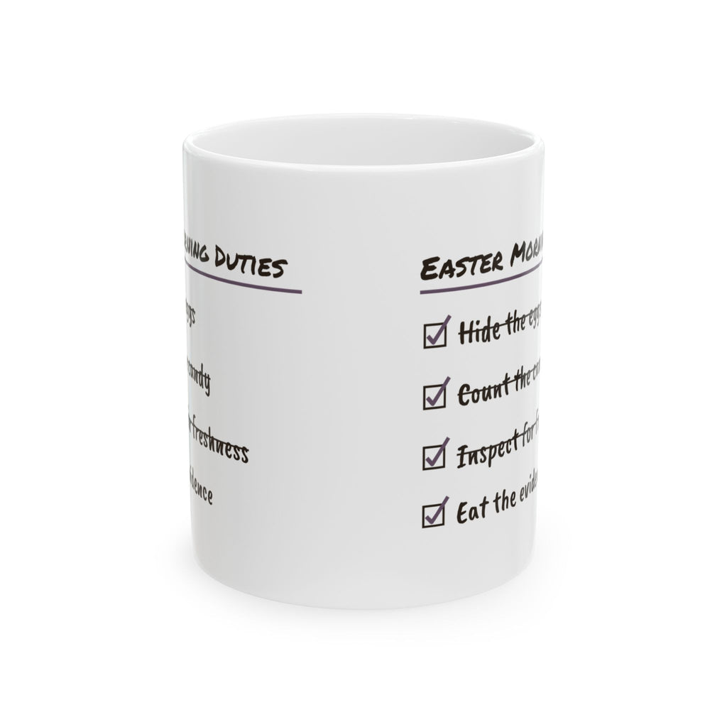 Funny Easter Morning Checklist Coffee Mug For Candy Stealing Parents