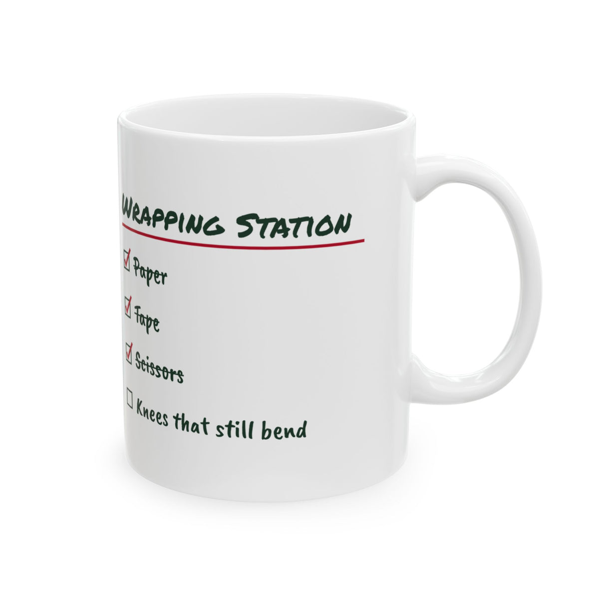 Funny Gift Wrapping Christmas Coffee Mug Wrapping Station Checklist