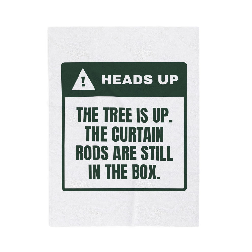 Funny Christmas Throw Blanket Tree Is Up Curtains Are Not Warning Label