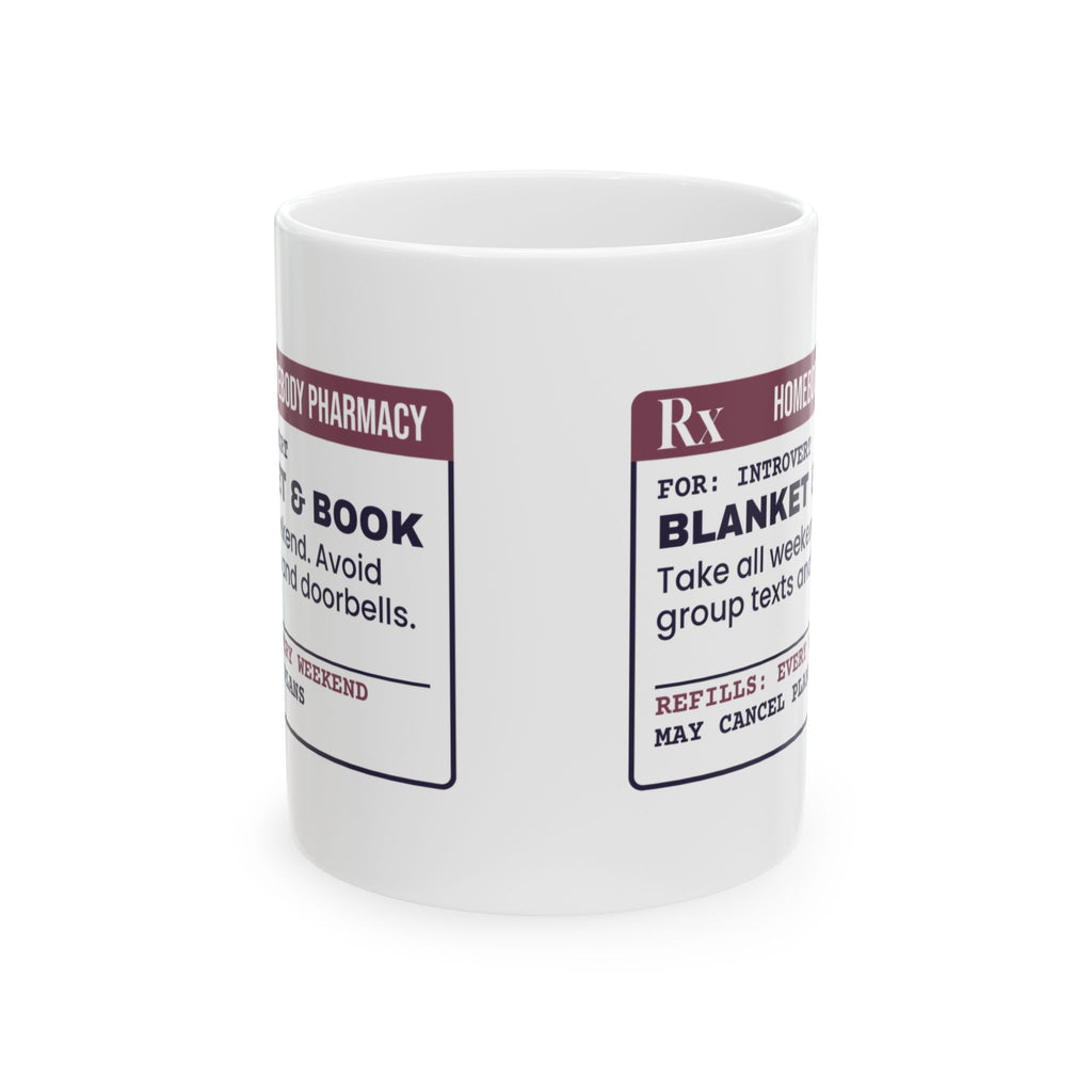 Funny Introvert Coffee Mug Blanket And Book Prescription