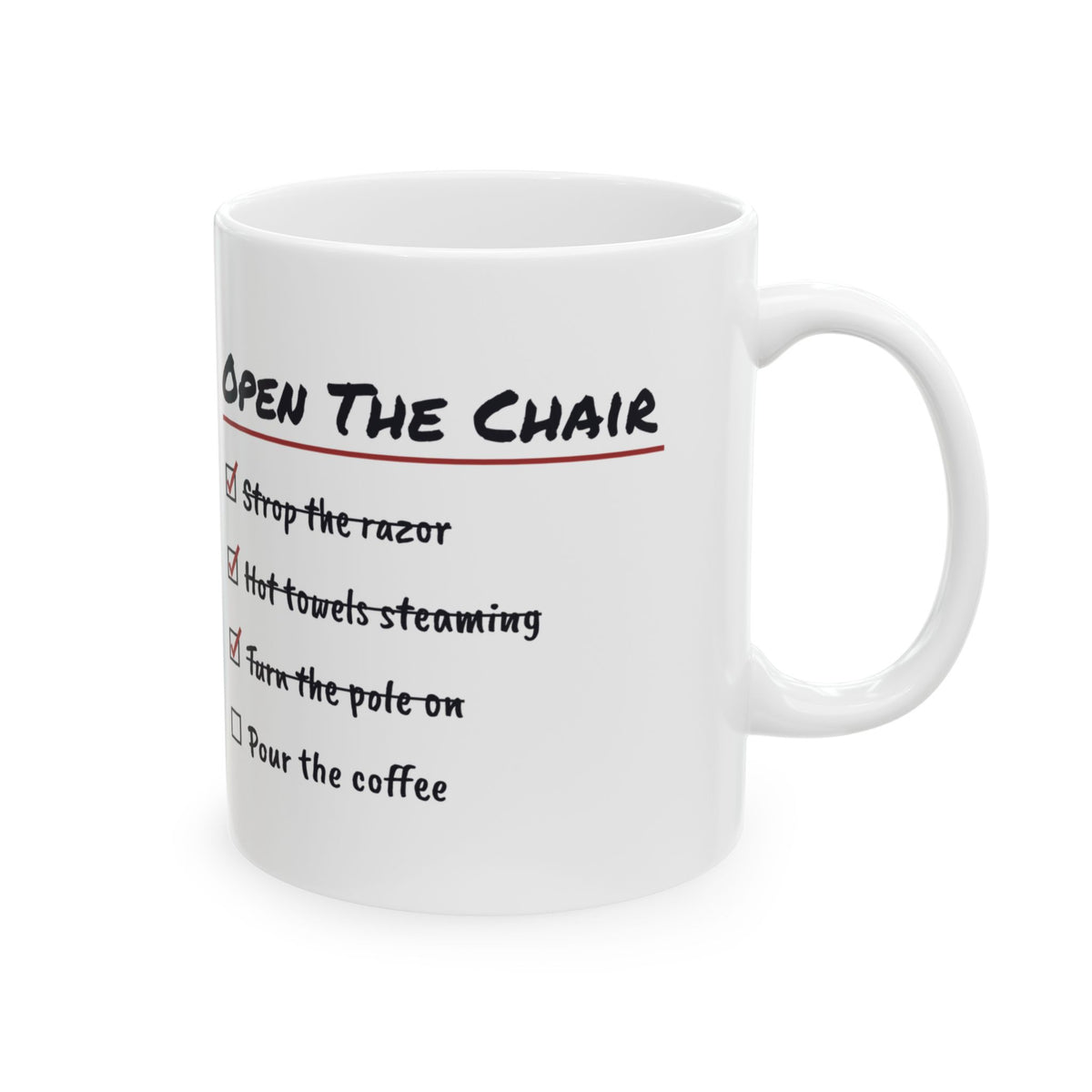 Funny Barber Mug Strop The Razor Pour Coffee Barber Checklist