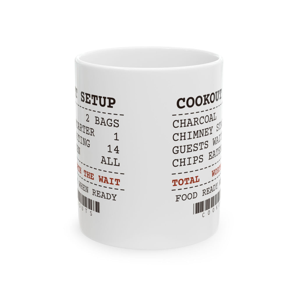 Funny BBQ Coffee Mug Cookout Receipt Guests Waiting Worth The Wait