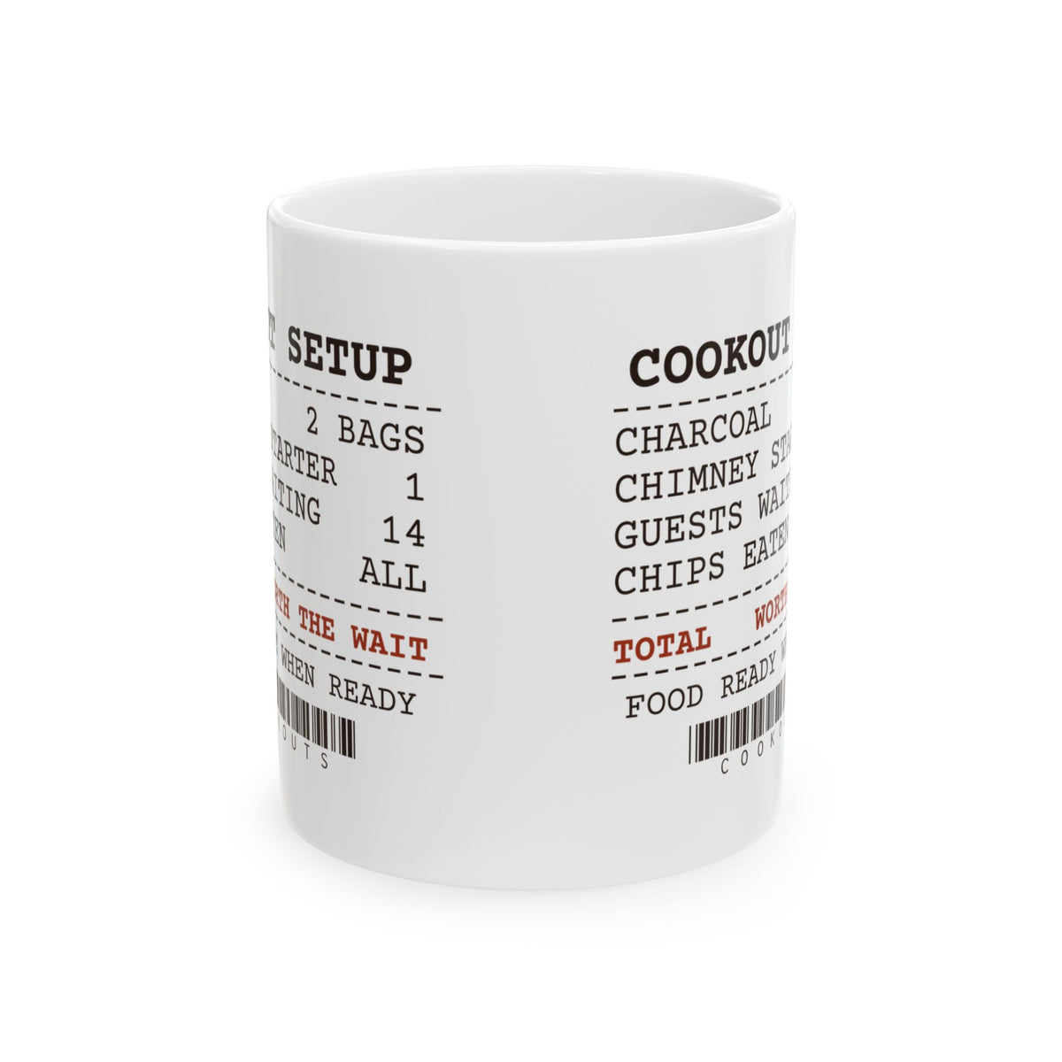 Funny BBQ Coffee Mug Cookout Receipt Guests Waiting Worth The Wait
