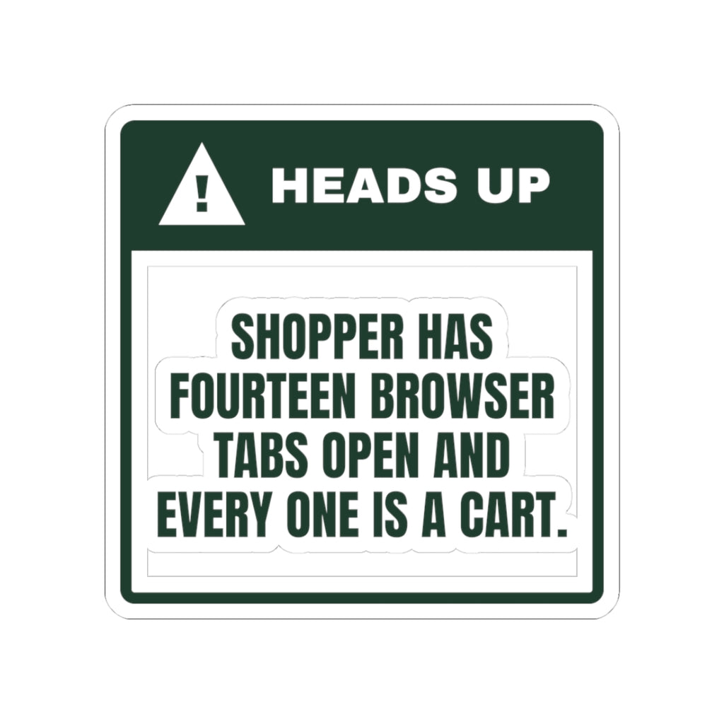 Funny Christmas Shopping Sticker Fourteen Tabs Open All Shopping Carts