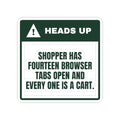 Funny Christmas Shopping Sticker Fourteen Tabs Open All Shopping Carts
