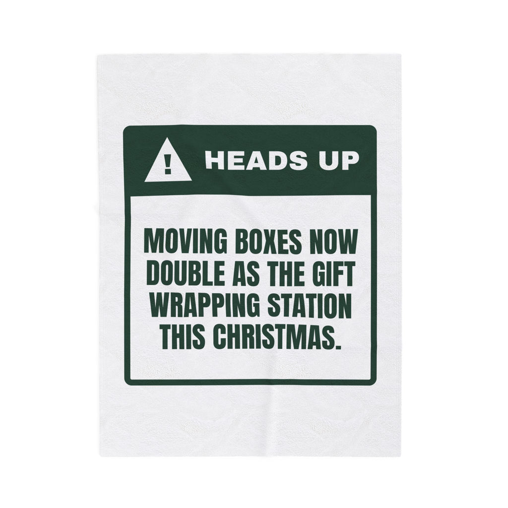 Funny New Home Christmas Throw Blanket Moving Boxes Doubled As Wrapping