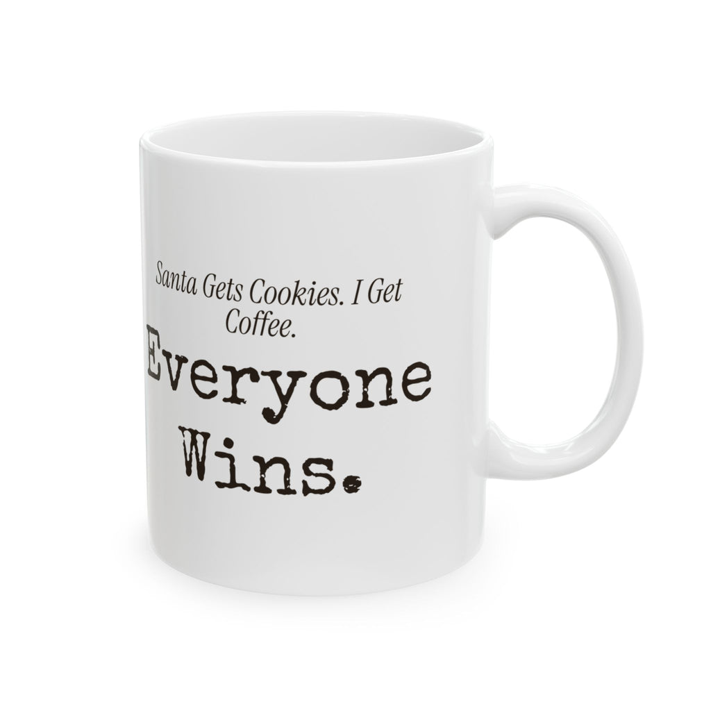 Funny Christmas Coffee Mug Santa Gets Cookies I Get Coffee