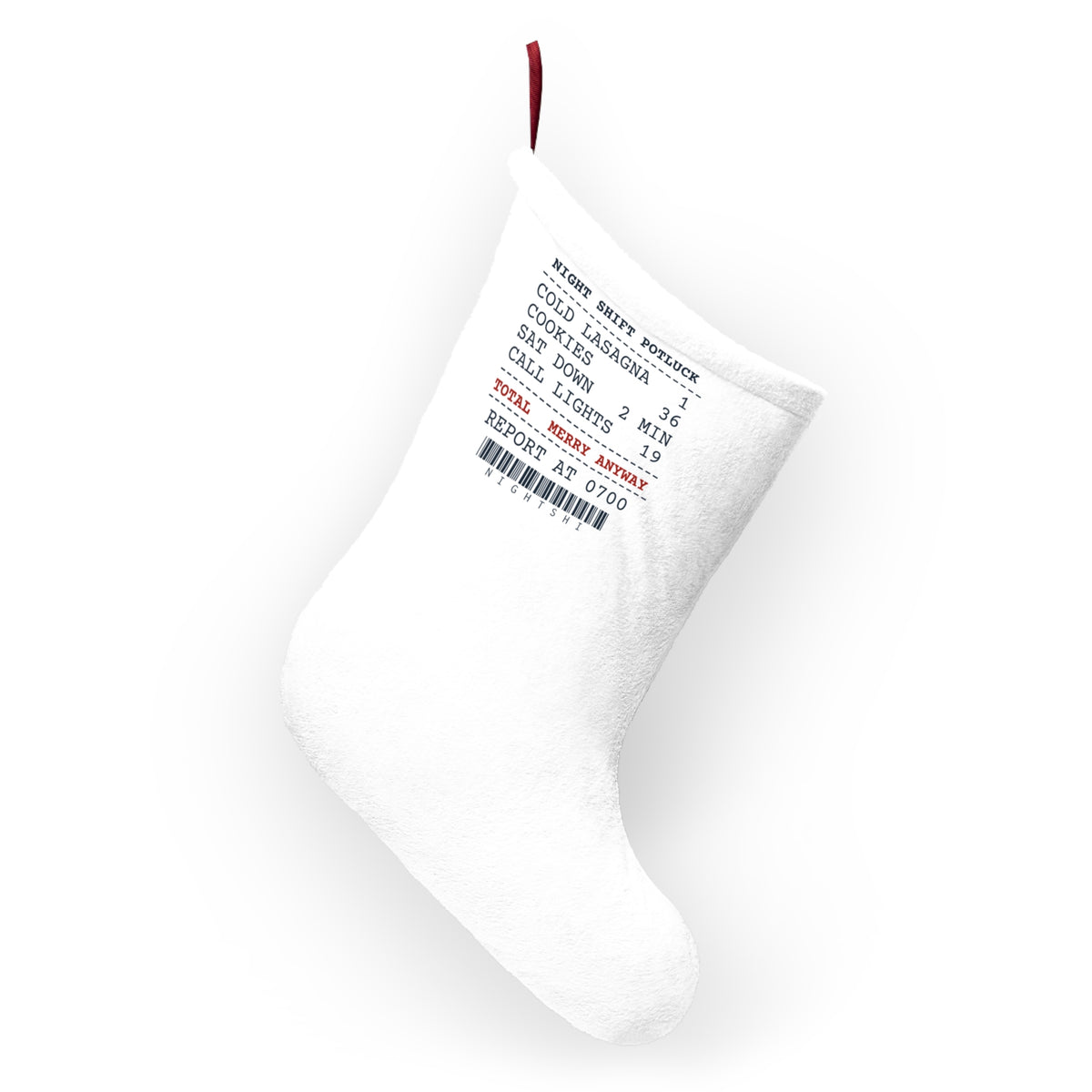 Funny Christmas Nurse Christmas Stocking Night Shift Potluck Receipt