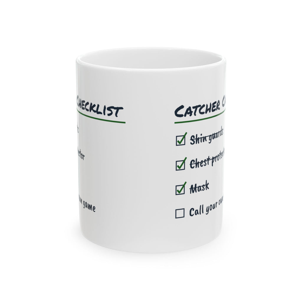 Softball Catcher Coffee Mug Catcher Checklist