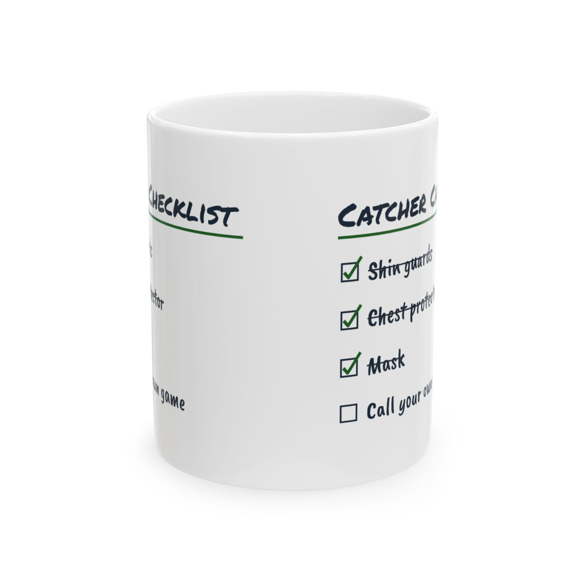 Softball Catcher Coffee Mug Catcher Checklist