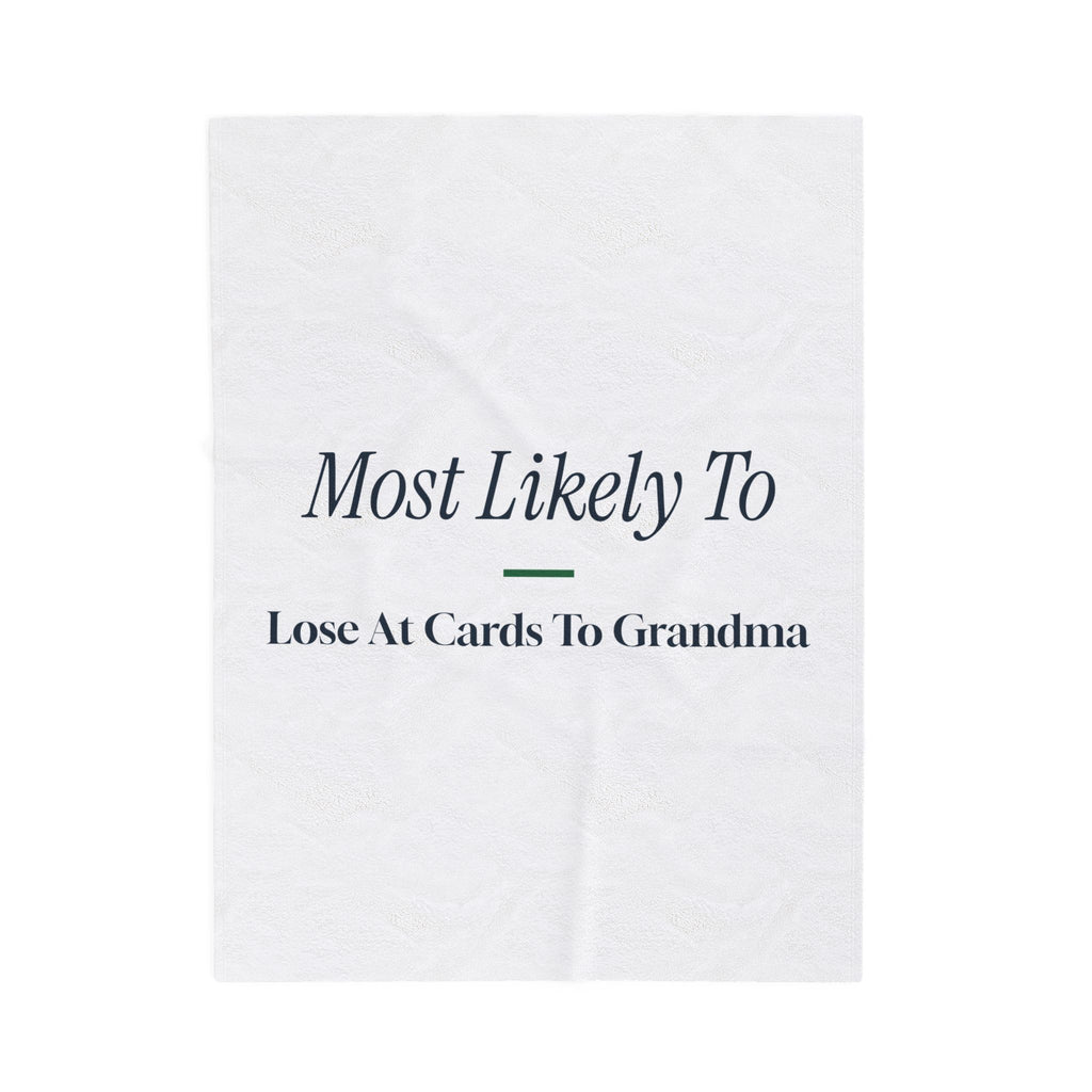 Funny Christmas Throw Blanket Most Likely To Lose At Cards To Grandma