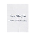 Funny Christmas Throw Blanket Most Likely To Lose At Cards To Grandma